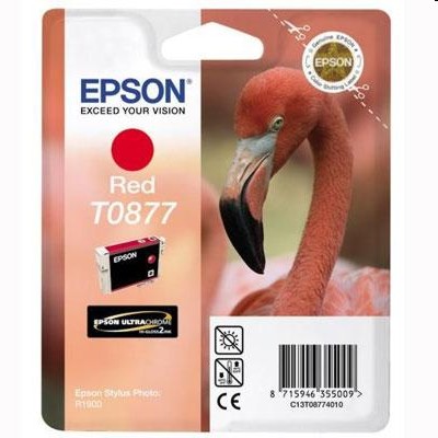 Tusz Oryginalny Epson T0877 (C13T08774010) (Czerwony)