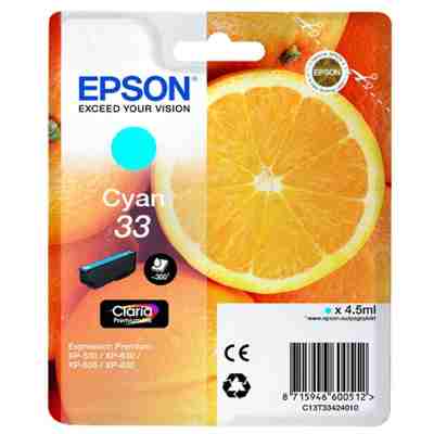 Tusz Oryginalny Epson T3342 (C13T33424012) (Błękitny)