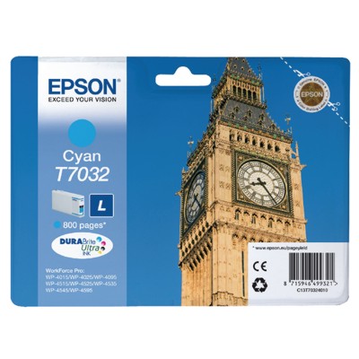 Tusz Oryginalny Epson T7032 (C13T70324010) (Błękitny)