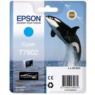 Tusz Oryginalny Epson T7602 (C13T76024010) (Błękitny)