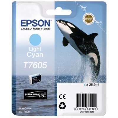 Tusz Oryginalny Epson T7605 (C13T76054010) (Jasny błękitny)